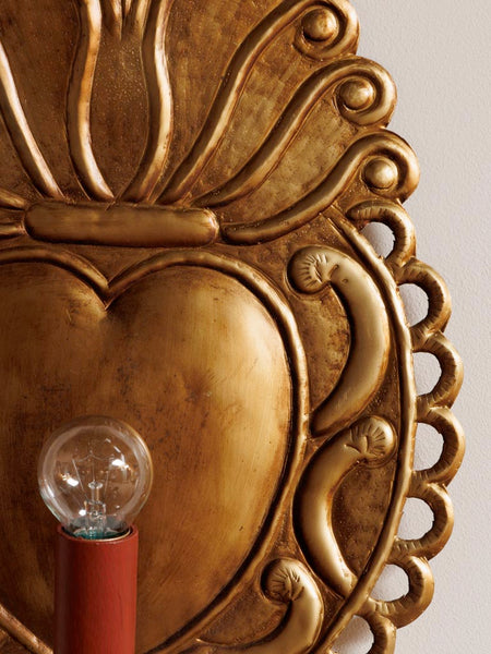 lámpara de pared corazón barroco con enchufe sin instalación Brocantia