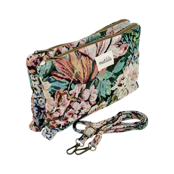 Bolso bandolera doble flores