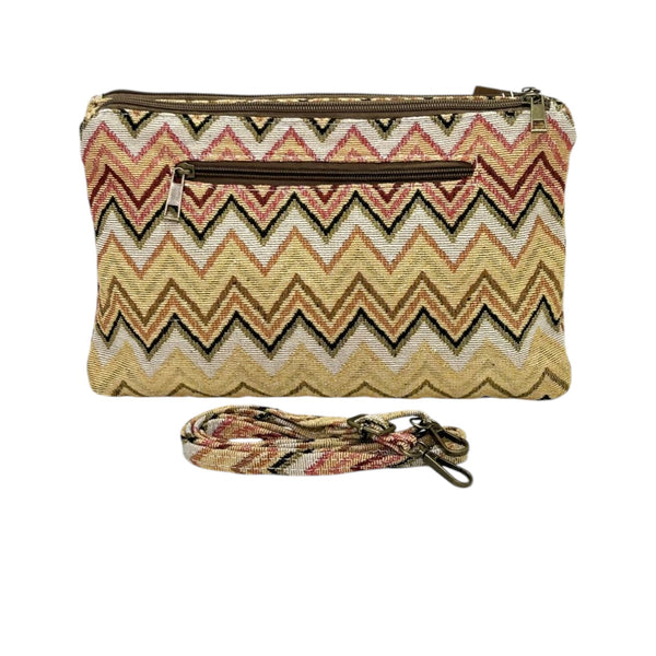 Bolso bandolera doble zigzag amarillo