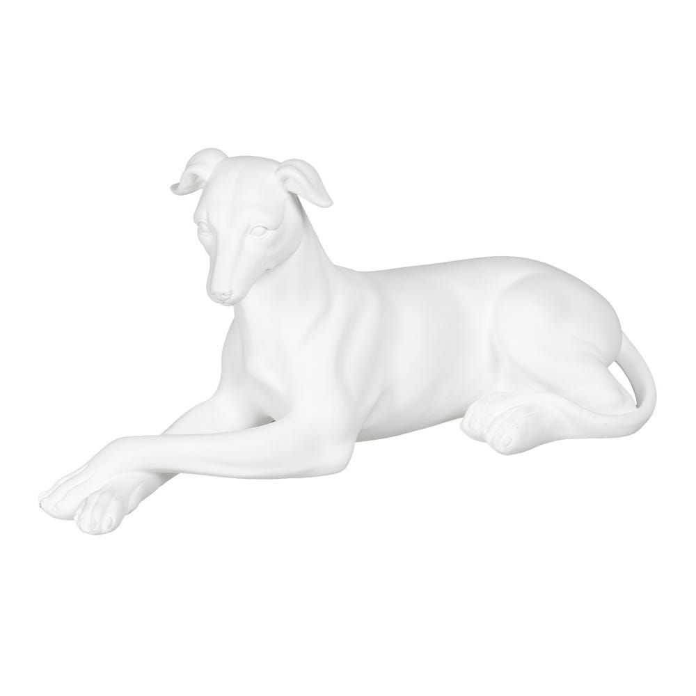 Figura galgo blanco tumbado