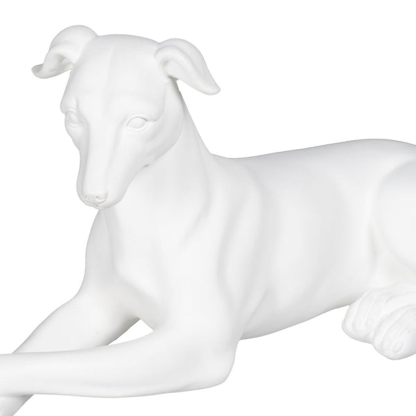 Figura galgo blanco tumbado