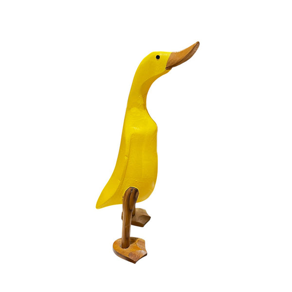 Figura pato madera amarillo