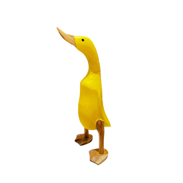 Figura pato madera amarillo