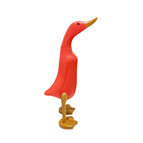 Figura pato madera naranja