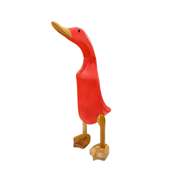 Figura pato madera naranja