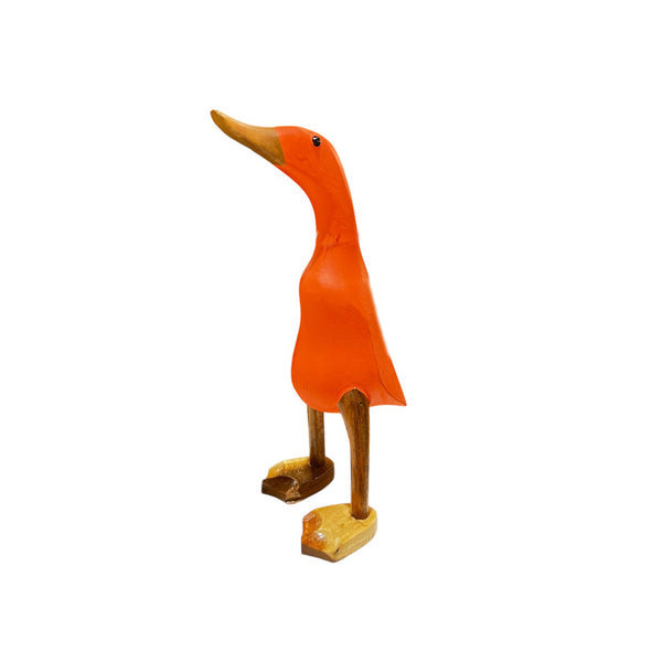 Figura pato madera naranja