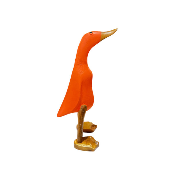 Figura pato madera naranja