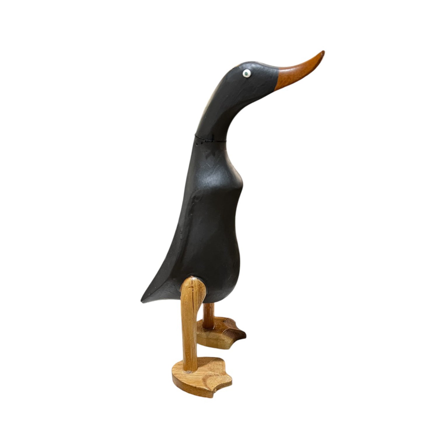 Figura pato madera negro