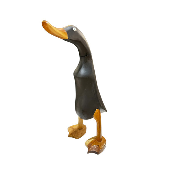 Figura pato madera negro